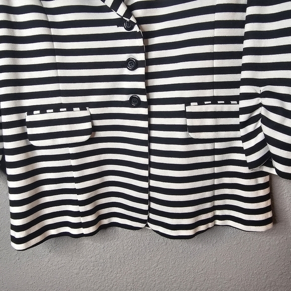 SOHO Apparel Jersey Knit Blazer Womens XL Striped 3/4 Sleeve Ladies Jacket - Picture 3 of 11